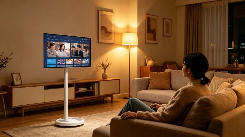 Pantalla inteligente rodante FVASEE para ver Netflix en cualquier lugar | Transmisi&oacute;n de TV port&aacute;til